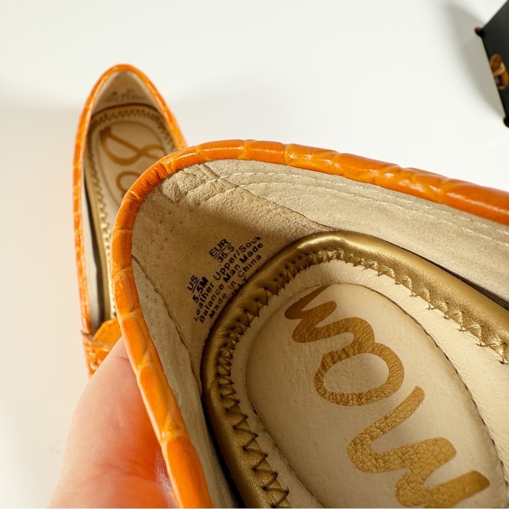 Sam Edelman Filly Leather Croc Loafers 5.5 - Picture 4 of 6